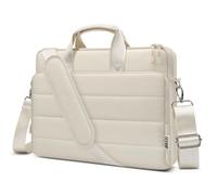TECOOL 15,6 16 Pouces Sacoche Ordinateur, Puffy Protection Housse Pochette PC Portable Sac Bandoulière pour 15.6-16 Pouces Acer, Asus, Lenovo, HP, Dell Notebook MacBook Pro 15 16 - Beige