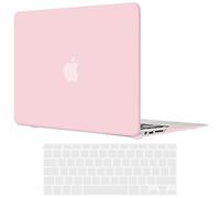 TECOOL Coque Compatible avec Ancien MacBook Air 13 Pouces 2017-2010 (A1466 1369), Coque Rigide en Plastique Fine et Légère avec Protection Clavier (UE AZERTY), Rose