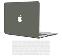 TECOOL Coque Compatible avec Ancien MacBook Air 13 Pouces 2017-2010 (A1466 1369), Coque Rigide en Plastique Fine et Légère avec Protection Clavier (UE AZERTY), Vert Armée