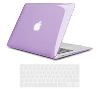 TECOOL Coque Compatible avec Ancien MacBook Air 13 Pouces 2017-2010 (A1466 1369), Coque Rigide en Plastique Fine et Légère avec Protection Clavier (UE AZERTY), Cristal Lilas