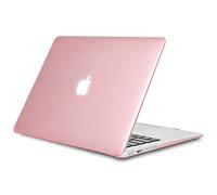 TECOOL Coque Compatible avec Ancien MacBook Air 13 Pouces 2017-2010 (Modèle A1466 et A1369), Coque Rigide de Protection en Plastique Fine, Cristal Fuchsia