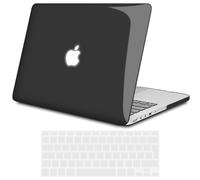 TECOOL Coque Compatible avec Ancien MacBook Pro 15 Pouces Retina 2015 2014 2013 2012 (A1398), Coque Rigide en Plastique Fine et Protection Clavier (UE AZERTY), Cristal Noir