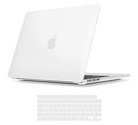 TECOOL Coque Compatible avec MacBook Air 13,6 Pouces M4 M3 M2 2025 2024 2022 (A3240 A3113 A2681), Coque Rigide en Plastique Fine et Protection Clavier (UE AZERTY), Transparente Givre