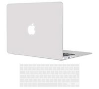 TECOOL Coque Compatible avec MacBook Air 13 pouces 2017-2010 (A1466 A1369), Mat Translucide Case Étui Rigide Mince Plastique +Protection EU Clavier en Silicone pour Mac Booking Air 13,3", frost