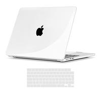TECOOL Coque Compatible avec MacBook Air 15 Pouces M4 M3 M2 2025 2024 2023 (A3241 A3114 A2941), Coque Rigide en Plastique Fine et Protection Clavier (UE AZERTY), Transparente Clair