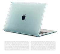 TECOOL Coque Compatible avec MacBook Air M1 (A2337) et MacBook Air 13 Pouces 2020 2019 2018 (A2179 A1932), Coque Rigide en Plastique Fine et Protection Clavier (UE AZERTY), Cristal Vert Menthe