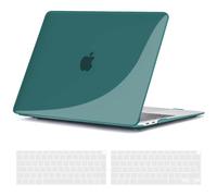 TECOOL Coque Compatible avec MacBook Air M1 (A2337) et MacBook Air 13 Pouces 2020 2019 2018 (A2179 A1932), Coque Rigide en Plastique Fine et Protection Clavier (UE AZERTY), Cristal Turquoise Foncé