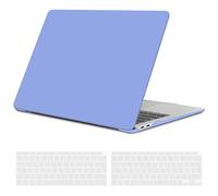 TECOOL Coque Compatible avec MacBook Air M1 (A2337) et MacBook Air 13 Pouces 2020 2019 2018 (A2179 A1932), Coque Rigide en Plastique Fine et Protection Clavier (UE AZERTY), Bleu Sérénité