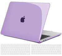 TECOOL Coque Compatible avec MacBook Pro 13 Pouces 2016-2022 (M2 M1 A2338/A2289/A2251/A2159/A1989/A1706/A1708), Coque Rigide en Plastique Fine et Protection Clavier (UE AZERTY), Cristal Lilas
