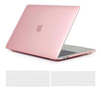 TECOOL Coque Compatible avec MacBook Pro 13 Pouces 2016-2022 (M2 M1 A2338/A2289/A2251/A2159/A1989/A1706/A1708), Coque Rigide en Plastique Fine et Protection Clavier (UE AZERTY), Cristal Fuchsia
