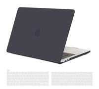 TECOOL Coque Compatible avec MacBook Pro 13 Pouces 2016-2022 (M2 M1 A2338/A2289/A2251/A2159/A1989/A1706/A1708), Coque Rigide en Plastique Fine et Protection Clavier (UE AZERTY), Gris-Noir