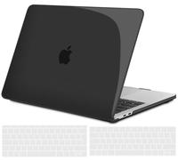 TECOOL Coque Compatible avec MacBook Pro 13 Pouces 2016-2022 (M2 M1 A2338/A2289/A2251/A2159/A1989/A1706/A1708), Coque Rigide en Plastique Fine et Protection Clavier (UE AZERTY), Cristal Noir