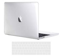 TECOOL Coque Compatible avec MacBook Pro 15 Pouces 2019 2018 2017 2016 (A1990 A1707) avec Touch Bar, Coque Rigide en Plastique Fine et Protection Clavier (UE AZERTY), Transparente Clair