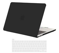 TECOOL Coque Compatible avec MacBook Pro 16 Pouces 2020 2019 (A2141) avec Touch Bar, Coque Rigide en Plastique Fine et Protection Clavier (UE AZERTY), Noir