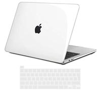 TECOOL Coque Compatible avec MacBook Pro 16 Pouces 2020 2019 (A2141) avec Touch Bar, Coque Rigide en Plastique Fine et Protection Clavier (UE AZERTY), Transparente Clair