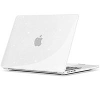 TECOOL Coque Compatible avec Nouveau MacBook Air 13.6 Pouces M3 M2 (2024 A3113 et 2022 A2681), Coque Rigide de Protection en Plastique Fine, Paillette Transparente