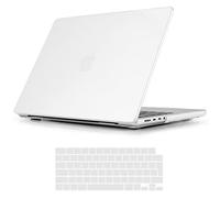 TECOOL Coque Compatible MacBook Pro 14 Pouces M5 M4 M3 M2 M1 Pro Max 2021-2026, Coque Rigide en Plastique Fine et Protection Clavier (UE), Transparent Givré