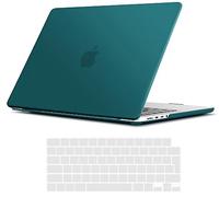 TECOOL Coque pour MacBook Pro 14 Pouces 2023 2021 A2992 A2918 A2779 A2442 avec Puce M3 M2 M1 Pro/Max, Matte Case Protection Etui Rigide en Plastique Mince et Protection Clavier AZERTY, Deep Teal