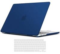 TECOOL Coque pour MacBook Pro 14 Pouces M5 M4 M3 M2 M1 Pro Max 2021-2026, Coque Rigide en Plastique Fine et Protection Clavier (UE), Bleu Marine