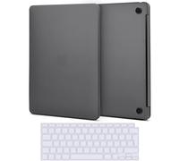 TECOOL Coque Ultra Fine Compatible avec MacBook Air 13 Pouces 2020 2019 2018 (M1 A2337/A2179/A1932), Anti-Traces de Doigt Coque Rigide en Plastique Givré et Protection Clavier UE, Gris Sidéral