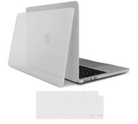 TECOOL Coque Ultrafine pour MacBook Air 15 Pouces M4 M3 M2 2025 2024 2023 (A3241 A3114 A2941), Anti-Traces de Doigt Coque Rigide en Plastique Givré et Protection Clavier UE, Clair