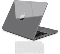 TECOOL Coque Ultrafine pour MacBook Air M5 M4 M3 M2 13,6 Pouces 2022-2026 A3449 A3240 A3113 A2681, « Cristal Gris Sidéral » Coque Rigide en Plastique Brillante Protection Clavier UE en TPU