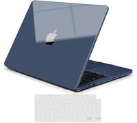 TECOOL Premium Coque Ultrafine pour MacBook Air M4 M3 M2 13,6 Pouces 2025 A3240 2024 A3113 2022 A2681, « Cristal Minuit Bleu» Coque Rigide en Plastique Brillante Protection Clavier UE en TPU