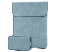 TECOOL Housse 13-13,3 Pouces PC Ordinateur Portable en Cuir,Pochette et Accessoires pour 2023 2021 Mac Pro 14 M3 M2 M1,2010-2024 MacBook Air/Pro 13 M3 M2 M1,13 5 Surface Laptop,Bleu