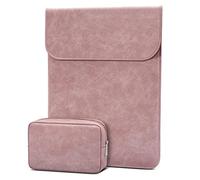 TECOOL Ordinateur Housse PC 13 Pouces, Protection étanche Cuir Pochette pour 2018-2020-2024 MacBook Air 13 13.6 M3 M2 M1, 2016-2022 MacBook Pro 13 M2 M1, Surface Pro, XPS 13 etc-Vieux Rose