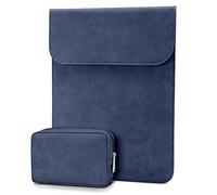 TECOOL Ordinateur Housse PC 13 Pouces, Protection étanche Cuir Pochette pour 2018-2020-2024 MacBook Air 13 13.6 M3 M2 M1, 2016-2022 MacBook Pro 13 M2 M1, Surface Pro, XPS 13 etc-Bleu Marin