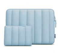 TECOOL Puffy 15.6 Pouces Pochette Ordinateur Portable avec Petite Sac,Bleu