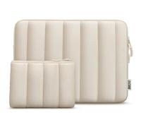 TECOOL 15,6 Pouces Pochette Ordinateur Portable pour 15-15,6" Lenovo Ideapad Thinkpad HP Pavilion Dell Acer ASUS vivobook 15 Chromebook, Housse Ordinateur 15,6 PC Étanche avec Petite Sac,Beige