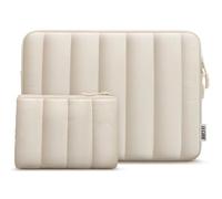 TECOOL Puffy 16 Pouces Housse Ordinateur Portable avec Petite Sac,Beige