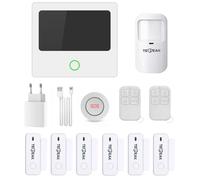 TECPEAK Système Alarme Maison sans Fil, Kits de Sécurité Soutien WiFi / 2G / 3G / 4G, Compatible avec Amazon Alexa, l’Assistant Google, Pas de Frais Mensuels