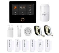 TECPEAK Système Alarme Maison sans Fil, Kits de Sécurité Soutien WiFi / 2G / 3G / 4G, Compatible avec Amazon Alexa, l’Assistant Google, Pas de Frais Mensuels