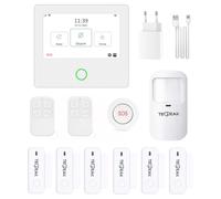 TECPEAK Système d'alarme Domestique sans Fil, kit d'alarme Compatible GSM/2G/3G/4G, Offre Un Moyen très Efficace de protéger Votre Domicile et Votre Bureau