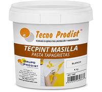 TECPINT PUTTY Enduit Mural by Tecno Prodist - 1 Kg (BLANC) Pâte de comblement de fissures pour réparer ou couvrir les fissures dans tous les matériaux de construction - Qualité professionnelle