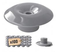 TECPLAST Lot de 100 Crochets champignons pour bâche - Gris - CC100 - Crochet de fixation bâche - Pergola, Piscine, Remorque
