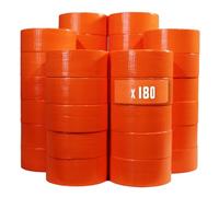 Tecplast Lot de 180 Rubans adhésifs toilés orange 50 mm x 33 m - Rouleau adhésif pour fixer les bâches, fils et câbles