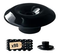TECPLAST Lot de 90 Crochets Champignons pour bâche - Noir - CC90 - Crochet de Fixation bâche - Pergola, Piscine, Remorque