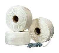 TECPLAST Pack 3 Feuillards de cerclage tressés PFT3 16 mm x 850 m + 500 Boucles OFFERTES - Feuillard textile Résistance 450kg