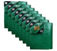 TECPLAST Pack Paysagiste PROFESSIONNEL - 8 Bâches imperméables HQ250JD - 1,5x6m (x3) + 2x3m (x3) + 3x5m (x1) + 4x5m (x1) - PM3JD