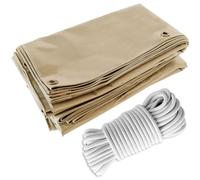 Tecplast Pack Toile Pergola Beige foncé 3x4 m + Sandow Blanc 20m - Bâche Pergola prête à Poser LP506PR Garantie 5 Ans