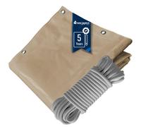 TECPLAST Pack Toile Pergola Beige foncé 3x4 m + Sandow Gris 20m - Bâche Pergola prête à poser LP506PR Garantie 5 ans