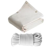 TECPLAST Pack Toile Pergola Blanc Crème 3x4 m + Sandow Blanc 20m - Bâche Pergola prête à Poser LP640PR Garantie 8 Ans
