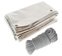 Tecplast Pack Toile Pergola Blanc Crème 3x4 m + Sandow Gris 20m - Bâche Pergola prête à Poser LP506PR Garantie 5 Ans