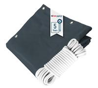 TECPLAST Pack Toile Pergola Gris Anthracite 3x4 m + Sandow Blanc 20m - Bâche Pergola prête à poser LP506PR Garantie 5 ans