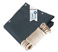 TECPLAST Pack Toile Pergola Gris Anthracite 3x4 m + Sandow Ivoire 20m - Bâche Pergola prête à poser LP506PR Garantie 5 ans