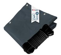 TECPLAST Pack Toile Pergola Gris Anthracite 3x4 m + Sandow Noir 20m - Bâche Pergola prête à poser LP506PR Garantie 5 ans