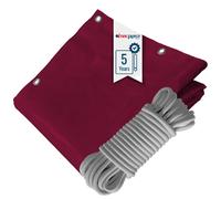 TECPLAST Pack Toile Pergola Rouge Bordeaux 3x4 m + Sandow Gris 20m - Bâche Pergola prête à poser LP506PR Garantie 5 ans